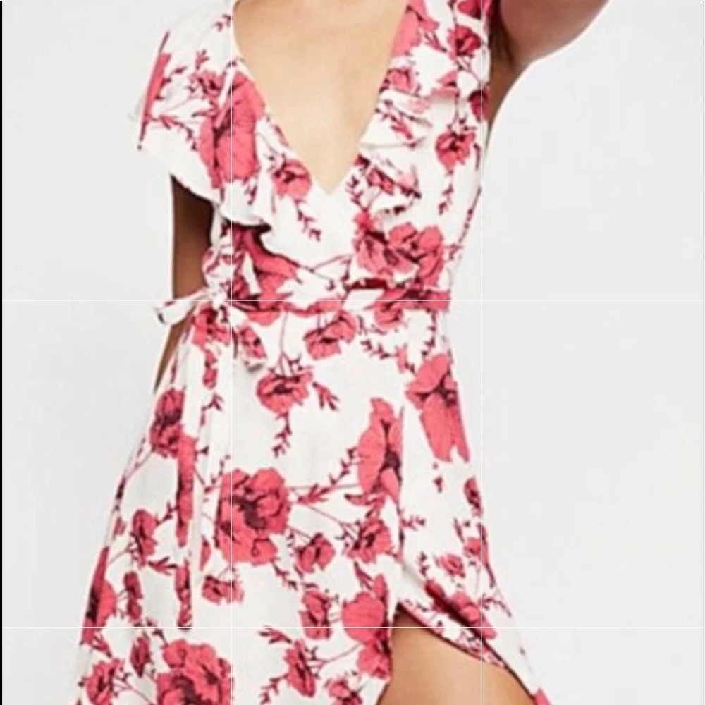 New Free People floral wrap dress size 10